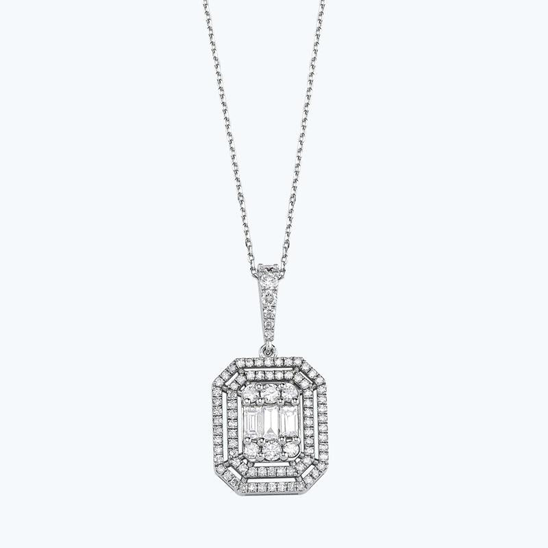 Collier Diamant Baguette