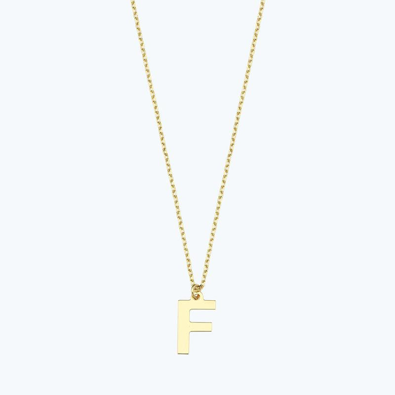 Letter F Gold Necklace