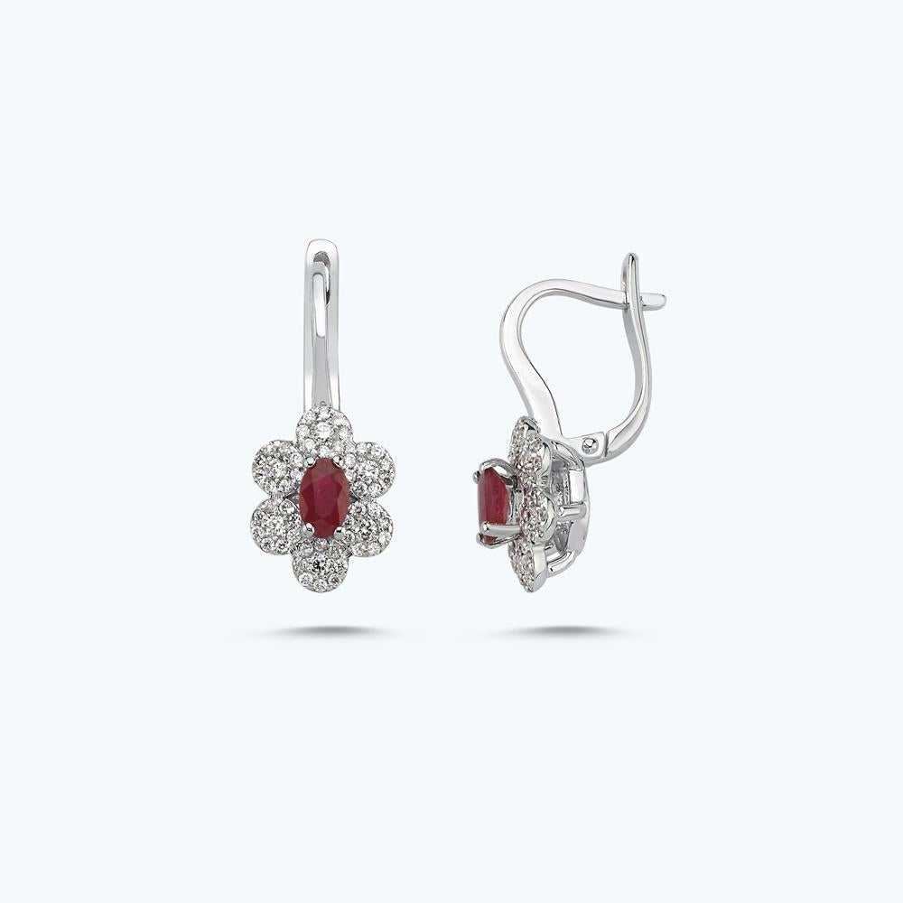 Ruby Diamond Earrings