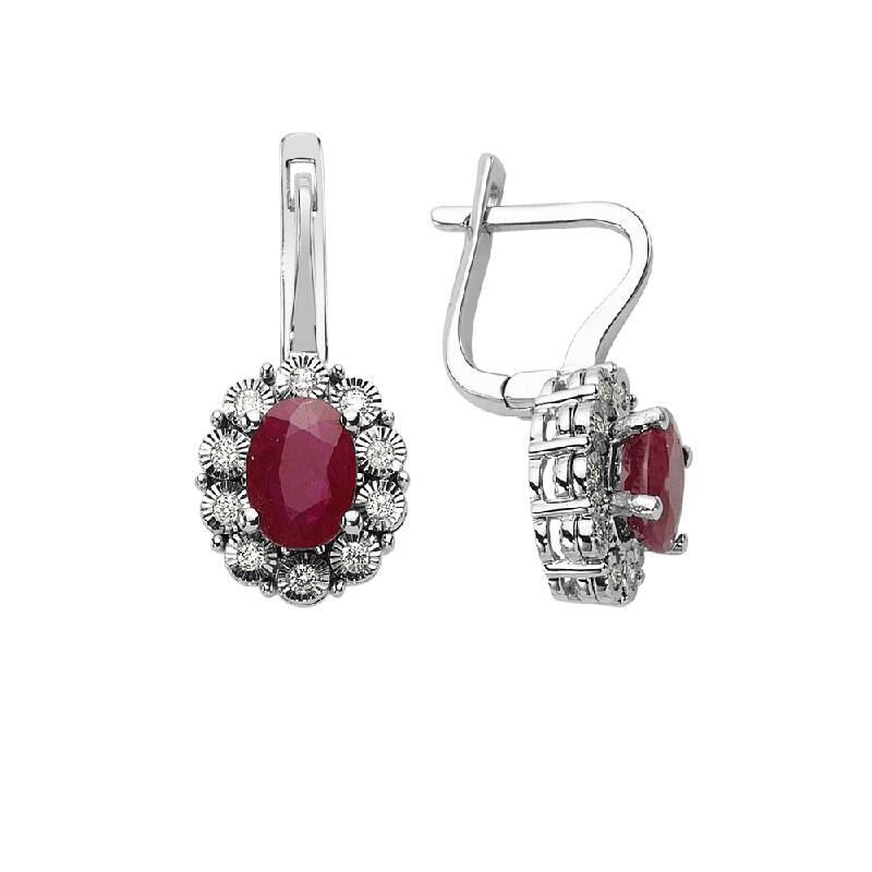 Ruby Diamond Earrings