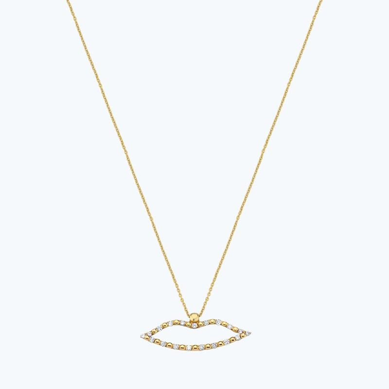 Suprise Lip Diamond Necklace