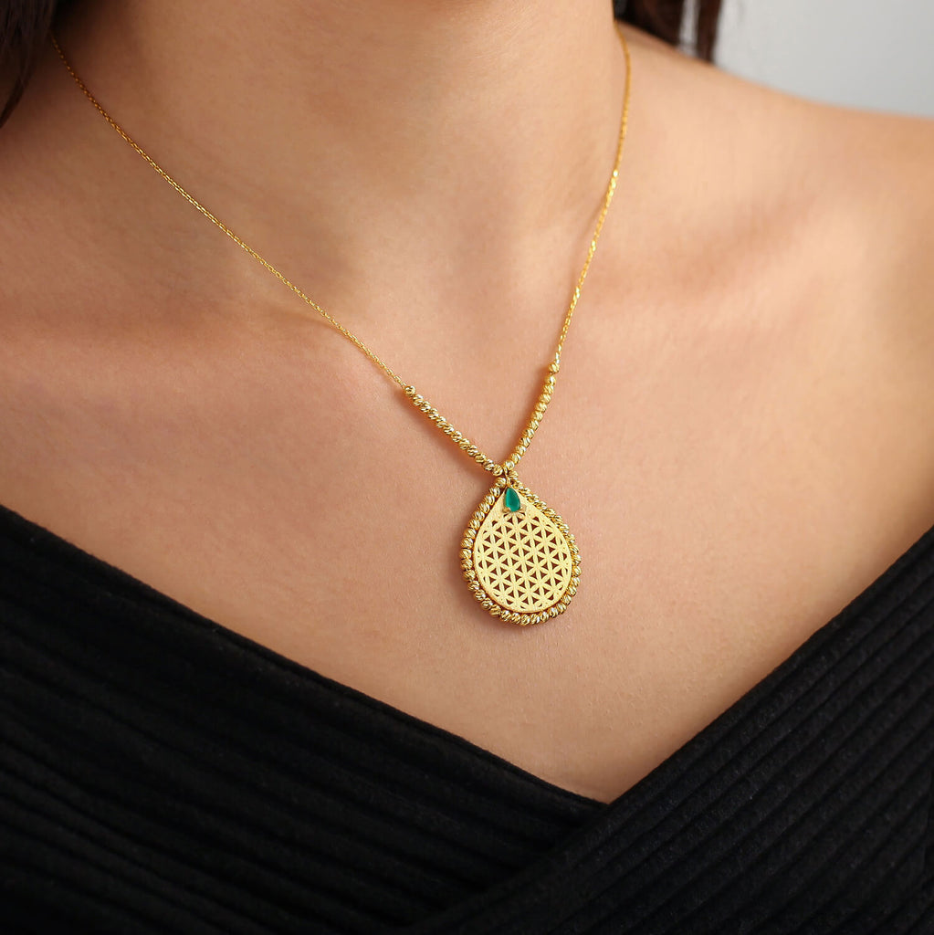 Collier Or Fleur de Vie 22K