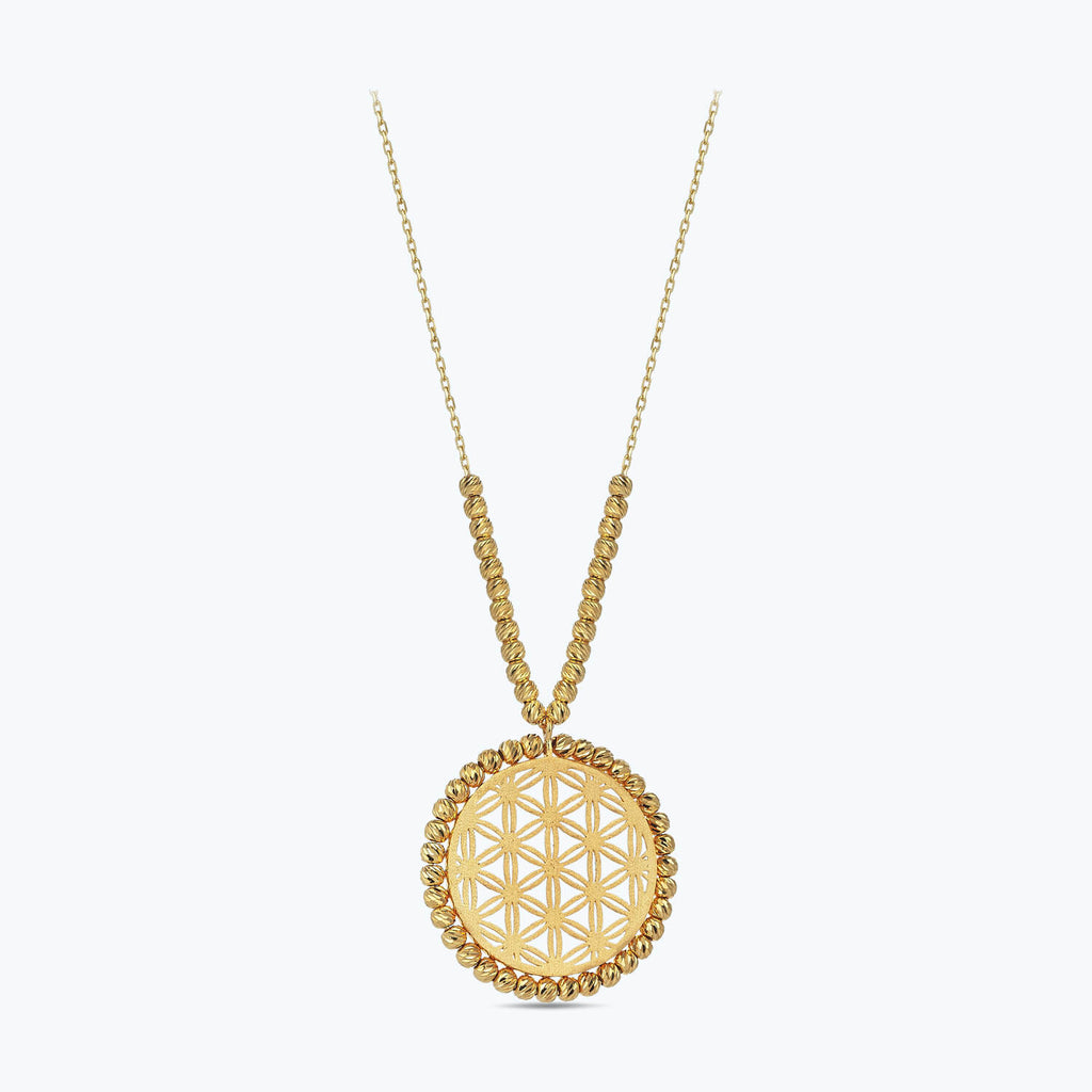 22K Flower of Lİfe Gold Necklace