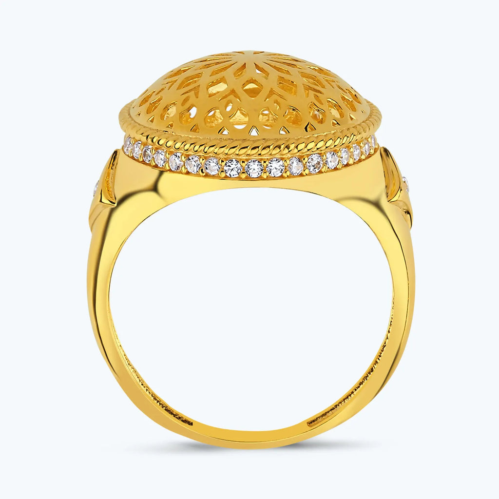 22K Mandala Gold Ring