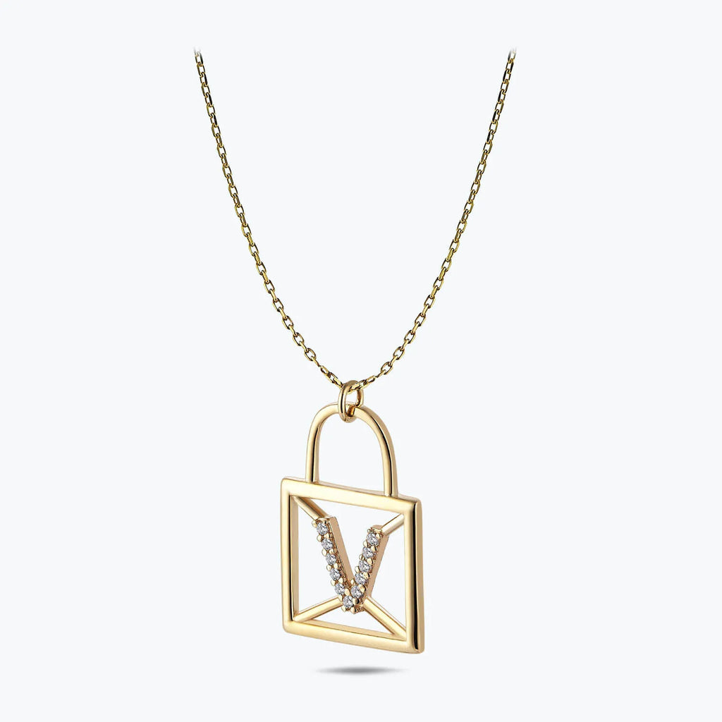 Collier Or Lettre V