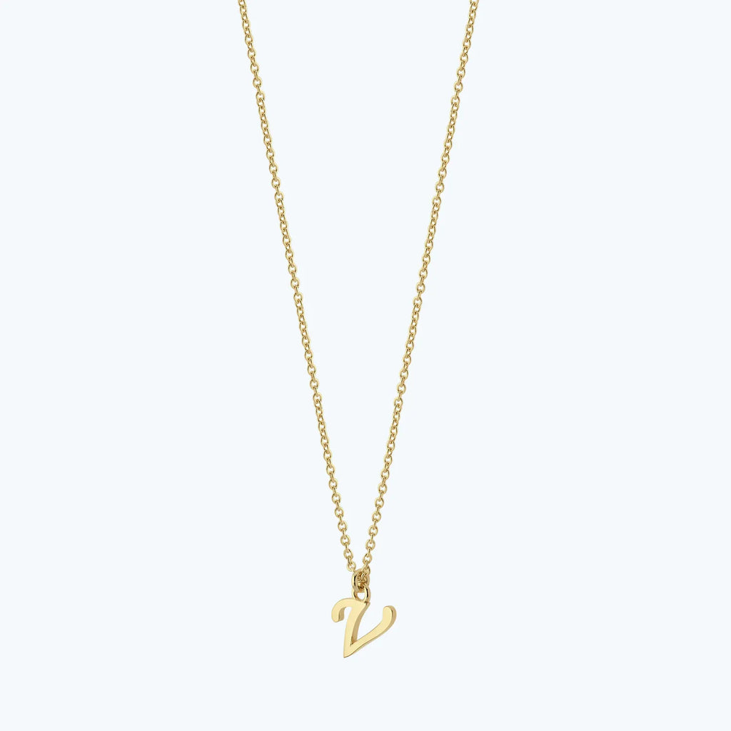 Letter V Gold Necklace