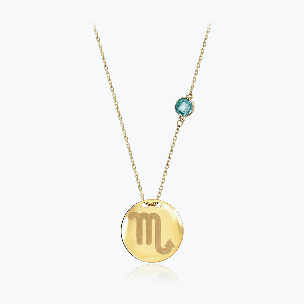 Zodiac Sign Gold Necklace Scorpio