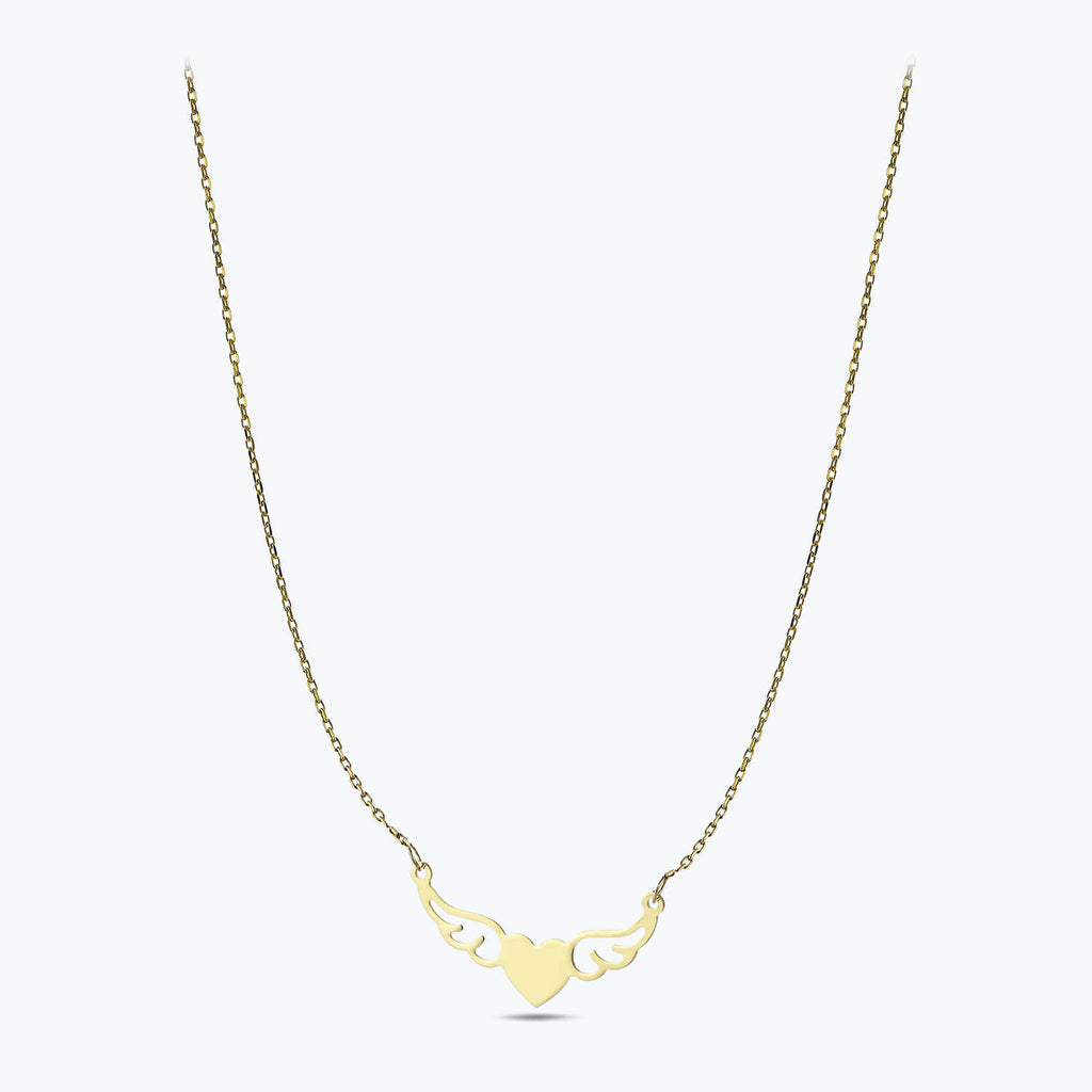 Winged Heart Gold Necklace