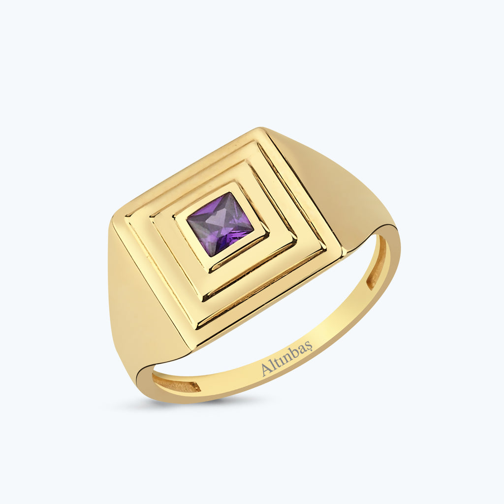 Colored Stone Gold Ring