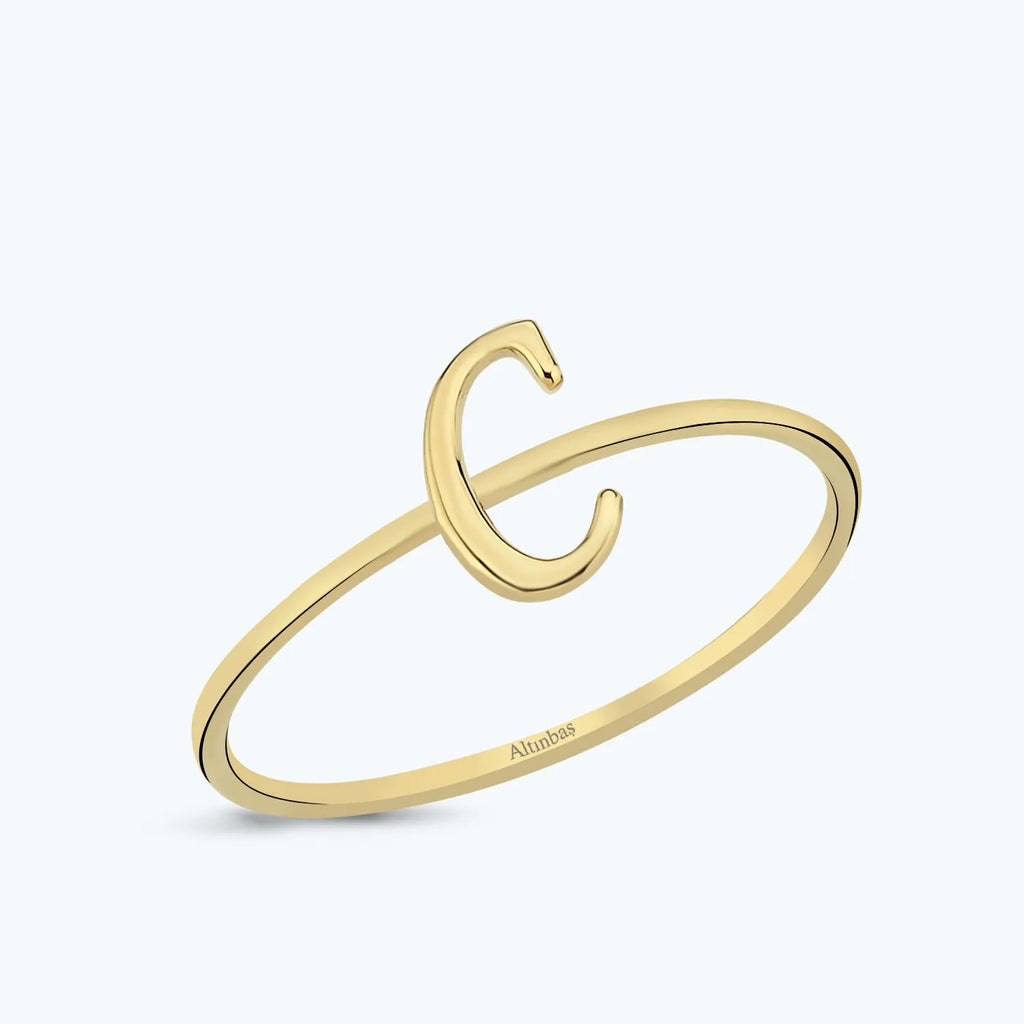 Bague Or Lettre C