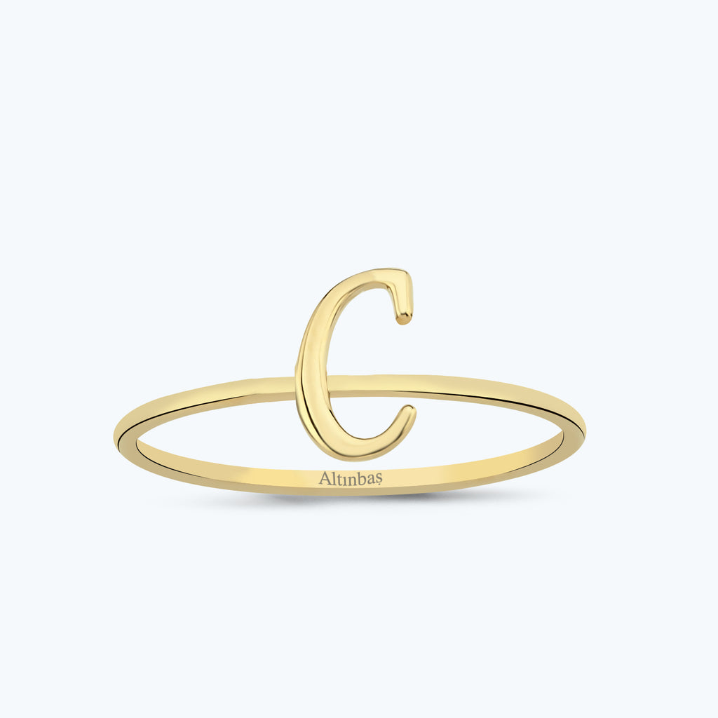 Bague Or Lettre C