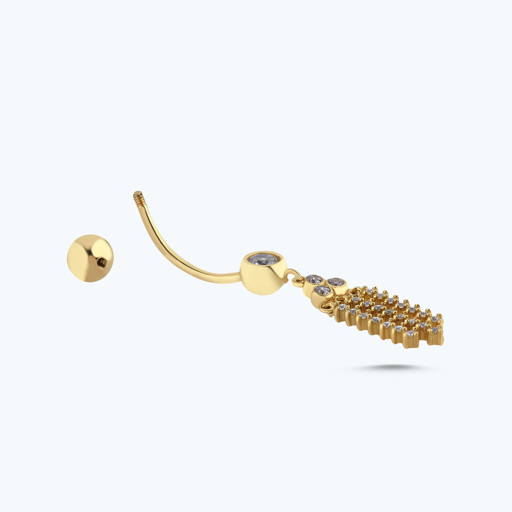 Gold Herz Bauchnabelpiercing