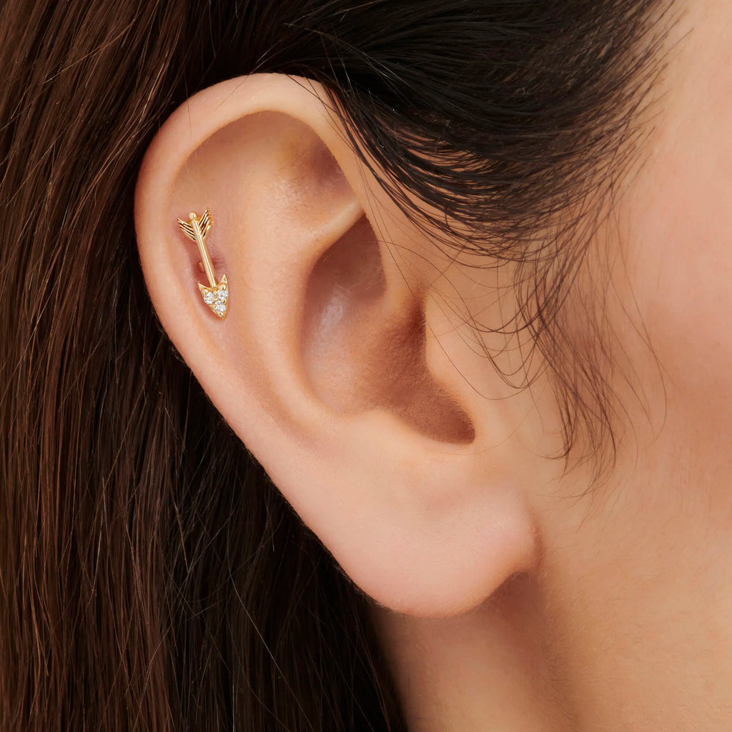 Gold Tragus Piercing