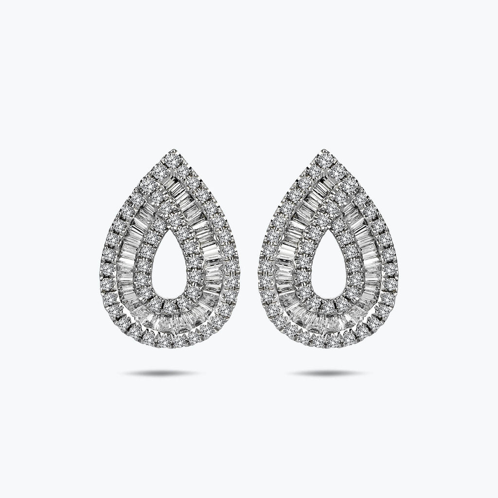 Boucles d'Oreilles Diamant Baguette