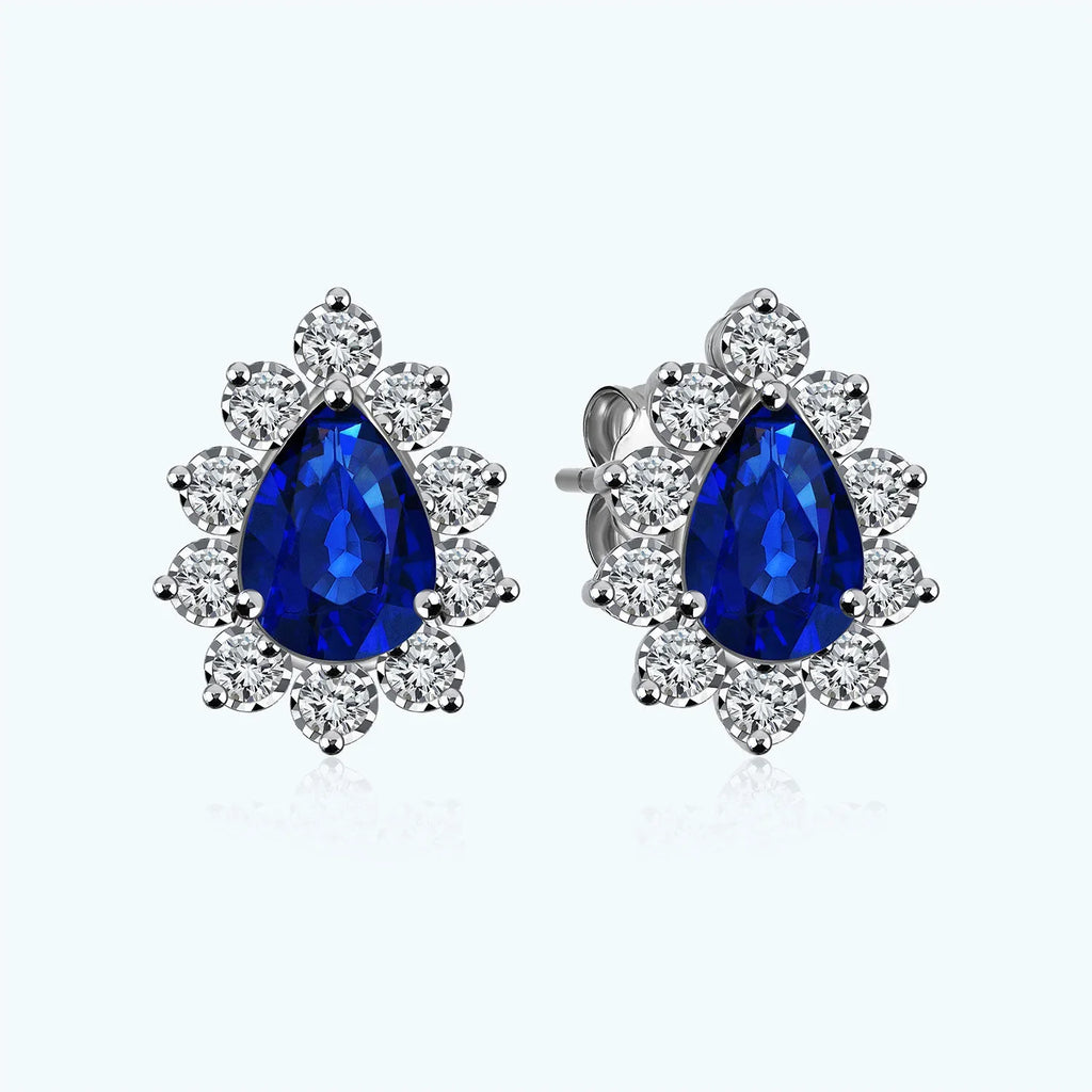 Boucles d'Oreilles Diamant Saphir