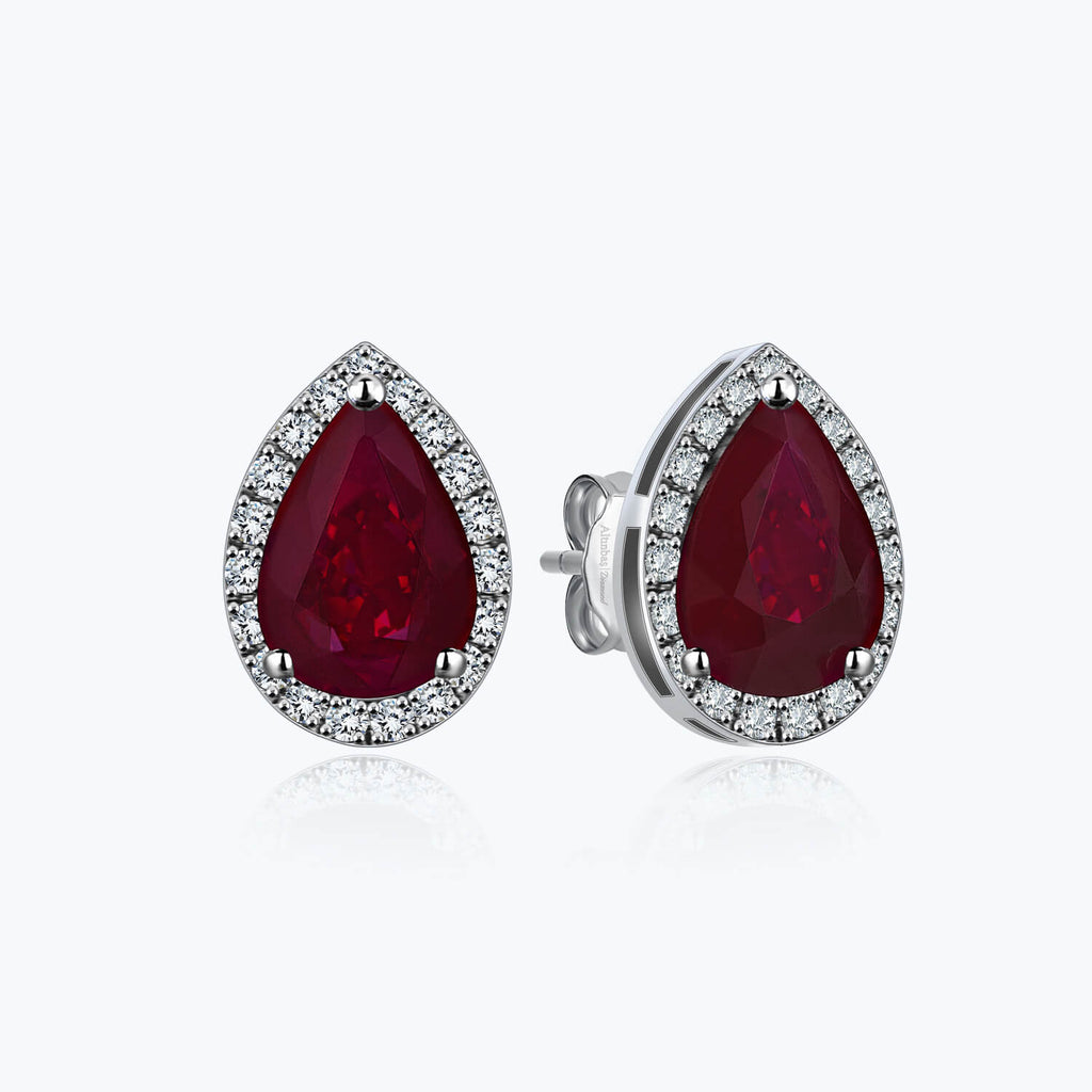 Boucles d'Oreilles Diamant Rubis